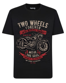 Bigdude Bike Print T-Shirt Black Tall